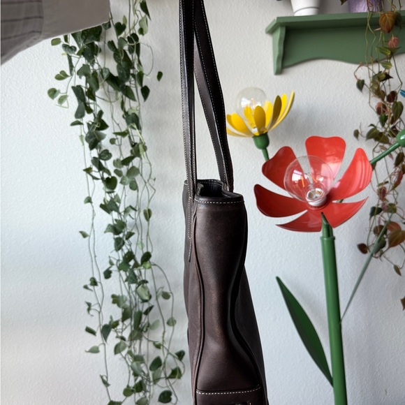 Coach Dark Brown Leather Tote - Picture 5 of 11